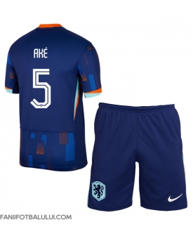 Țările de Jos Nathan Ake #5 Echipament de Fotbal Replică European 2024 Copii Deplasare (+ Șorturi)